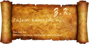 Zajzon Kasszián névjegykártya